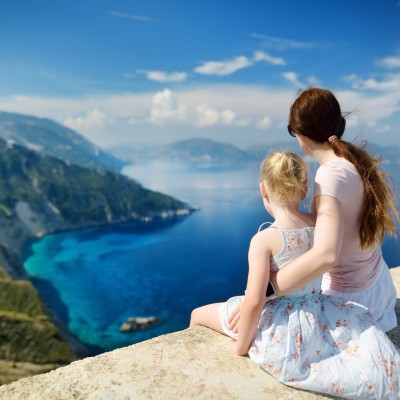 mother   child  greece   holidays