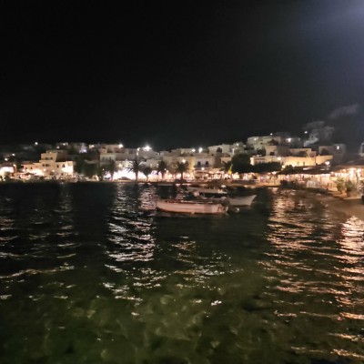serifos town at night